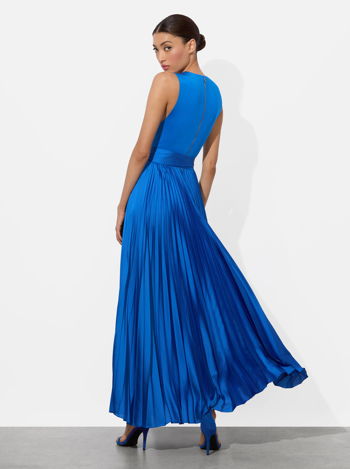 CHARA PLEATED MAXI DRESS - TRUE BLUE image 2 - Alice And Olivia