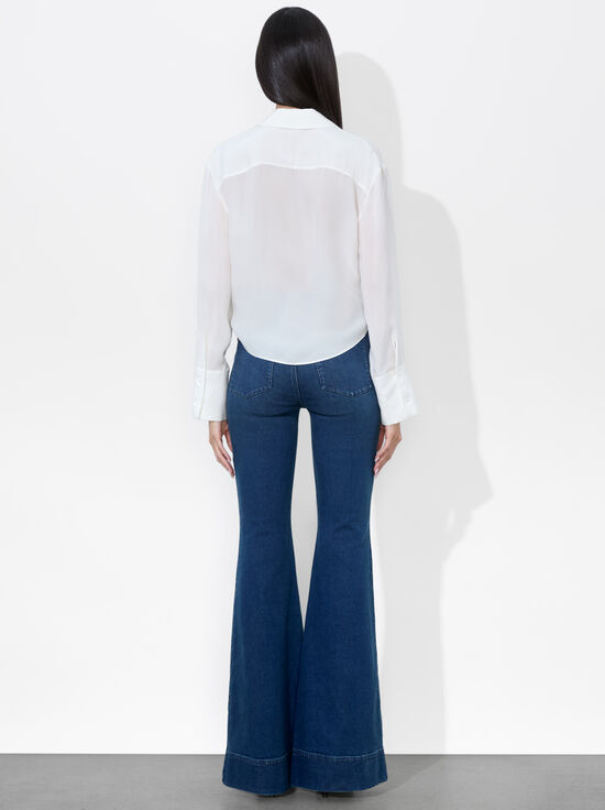 OFF WHITE-HANNON TIE FRONT BLOUSE