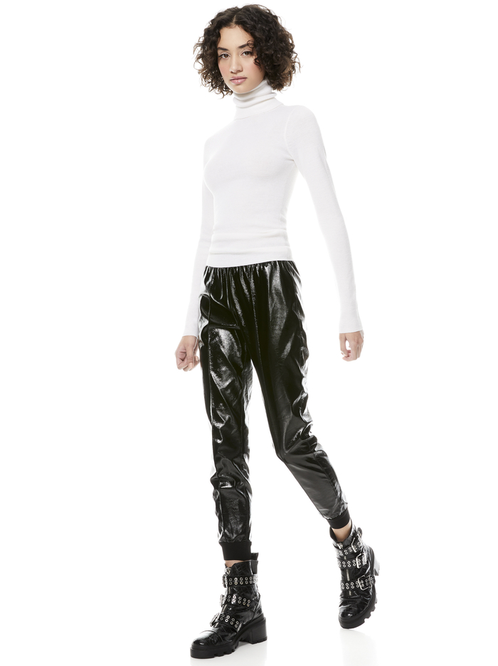 TOKYO VEGAN LEATHER JOGGER - BLACK image 4 - Alice And Olivia