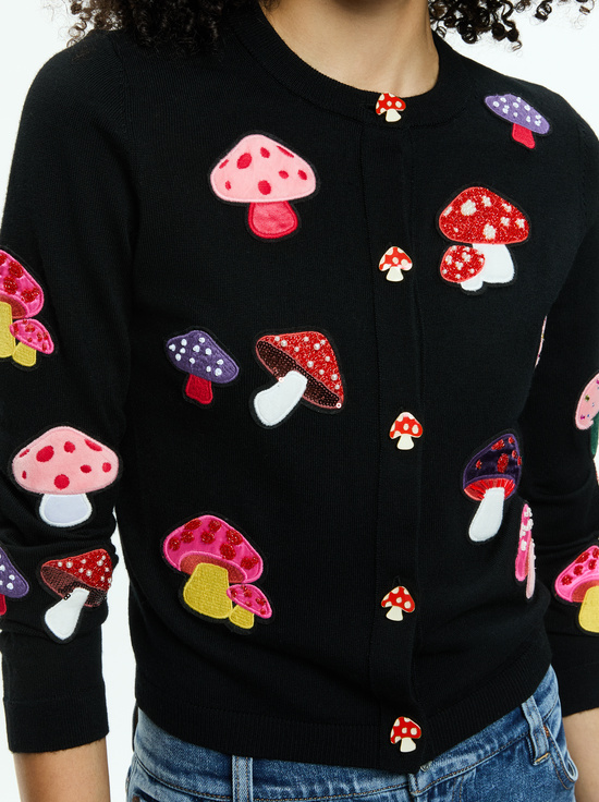 BLACK MULTI-RUTHY CARDIGAN