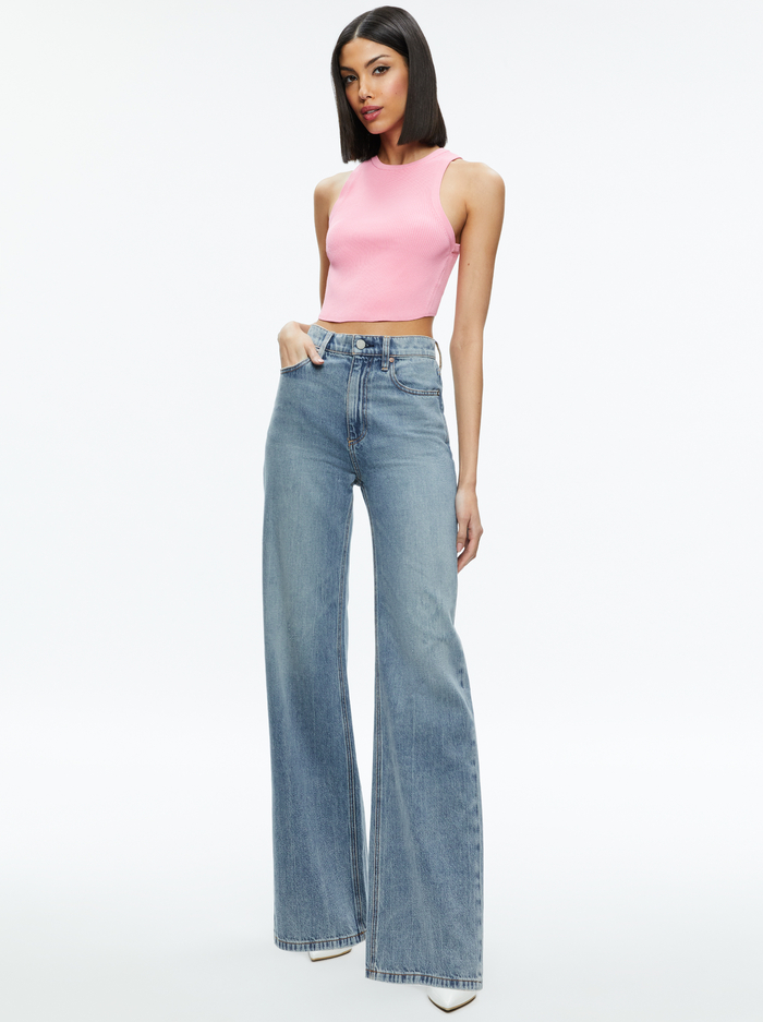 MARIN CURVED HEM TANK - CHERRY BLOSSOM image 2 - Alice And Olivia