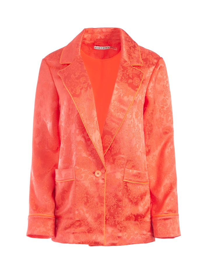 SHANDA PAJAMA BLAZER - BRIGHT CORAL image 5 - Alice And Olivia
