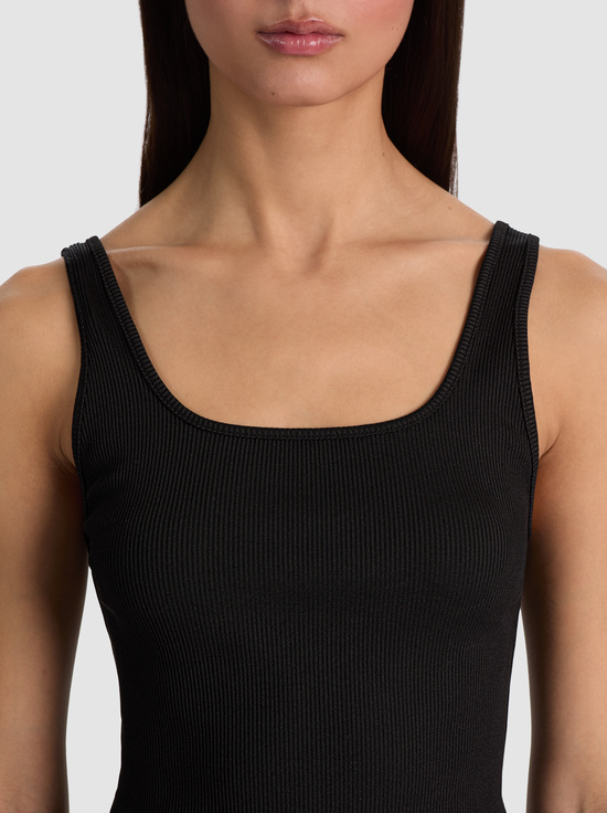 BLACK-DARYN RIBBED TANK