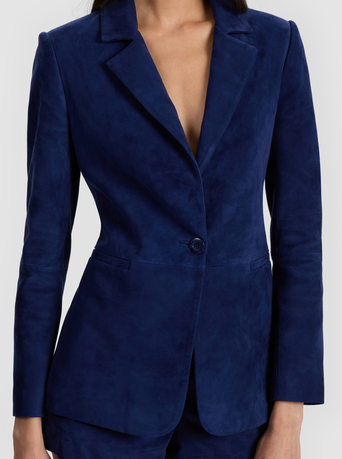 MACEY SUEDE FITTED BLAZER - INDIGO image 3 - Alice And Olivia