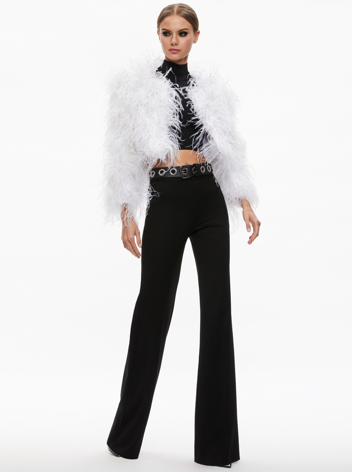 KIDMAN FEATHERED JACKET - OFF WHITE image 4 - Alice And Olivia