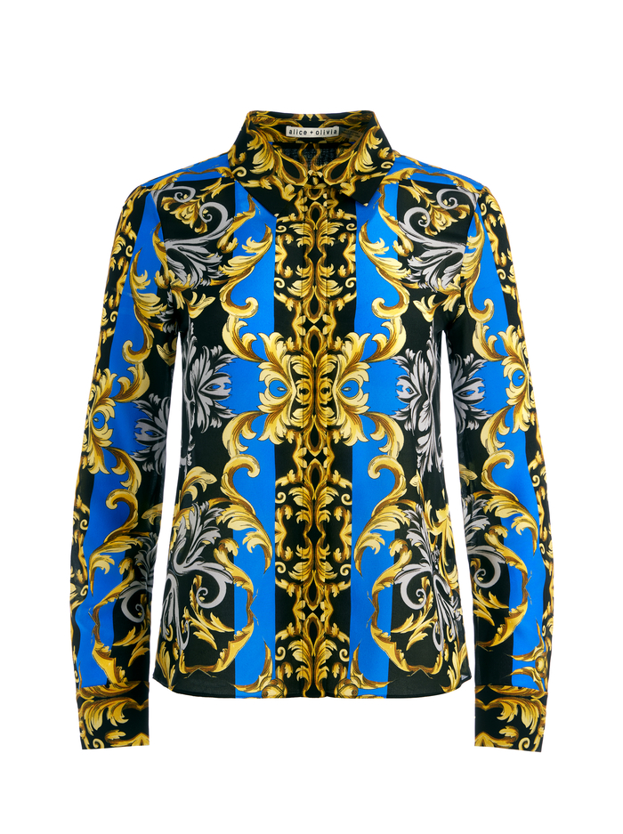 WILLA SILK BLOUSE - REGAL ROMANCE SAPPHIRE image 5 - ALICE + OLIVIA