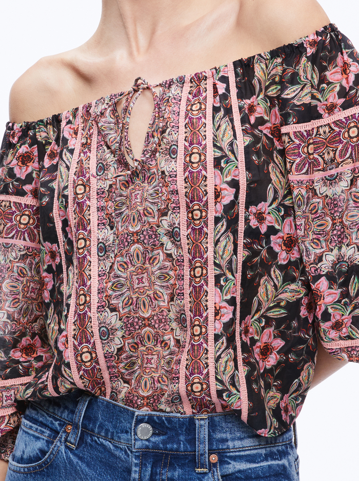 ALTA OFTHE SHLDR BLSN SLV TOP - CANOPY TILE BLACK image 3 - Alice And Olivia