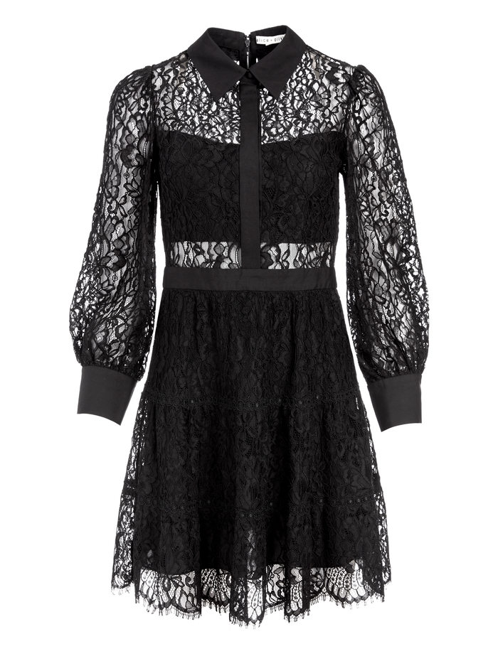 ANAYA COLLARED LACE MINI DRESS - BLACK image 5 - Alice And Olivia