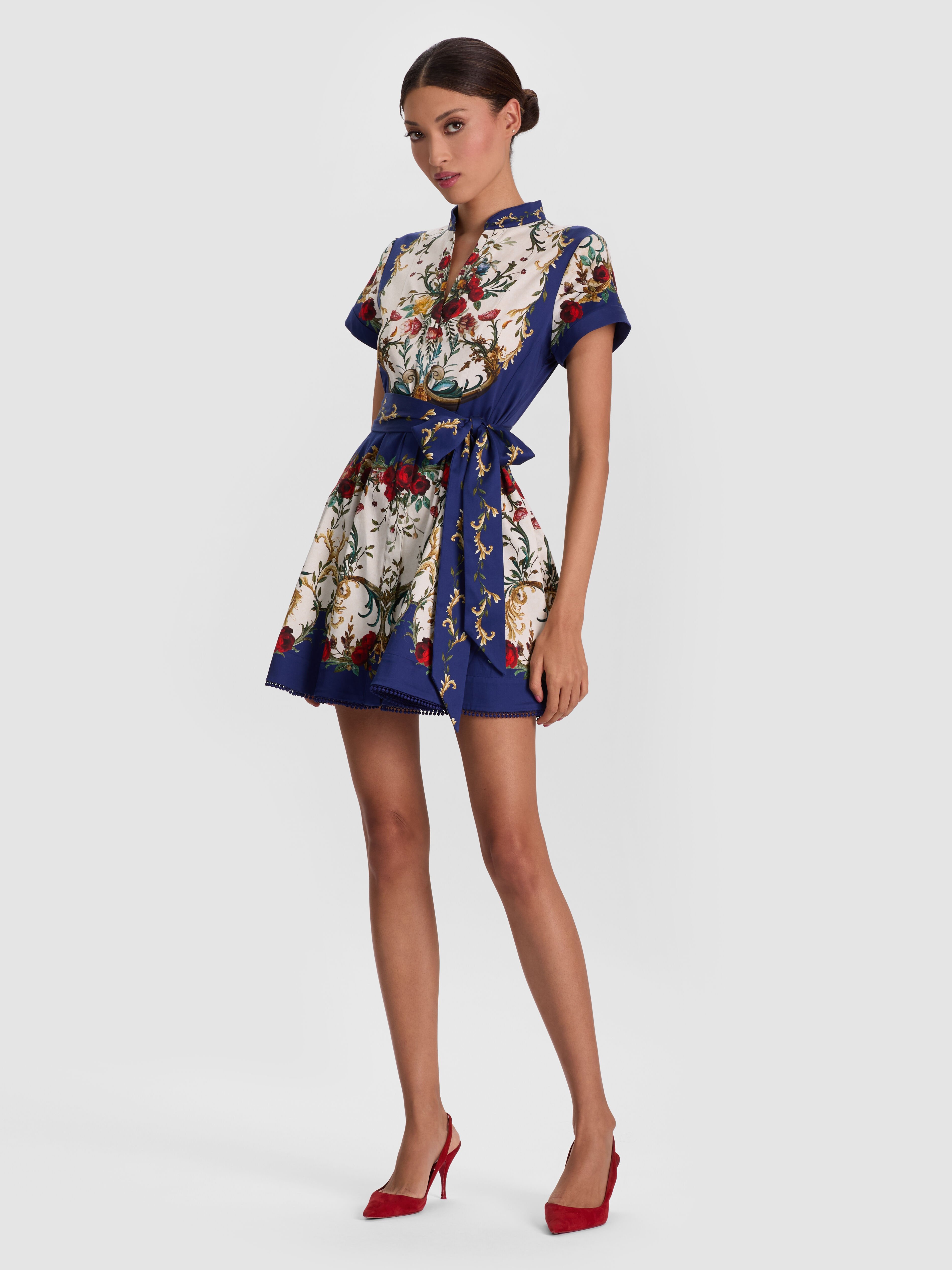 Zenon Cape Mini Dress In Pearl Blush/rose Gold | Alice + Olivia