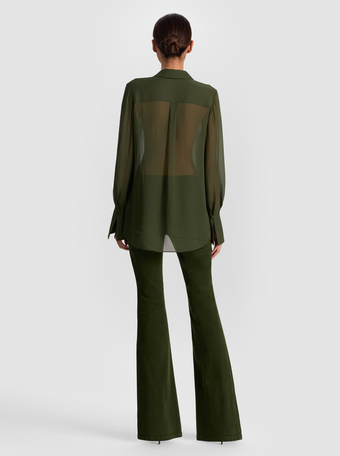 TURNER BUTTON DOWN - DARK OLIVE image 2 - Alice And Olivia