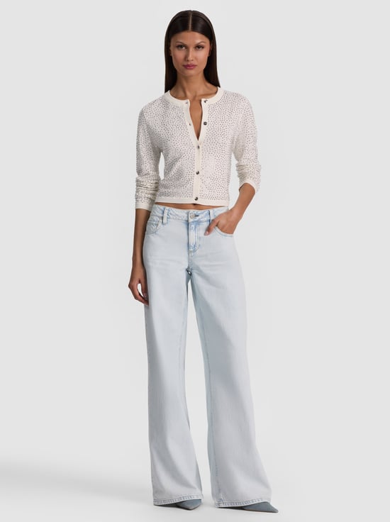 SOFT WHITE-DOLLIE EMBELLISHED CARDIGAN