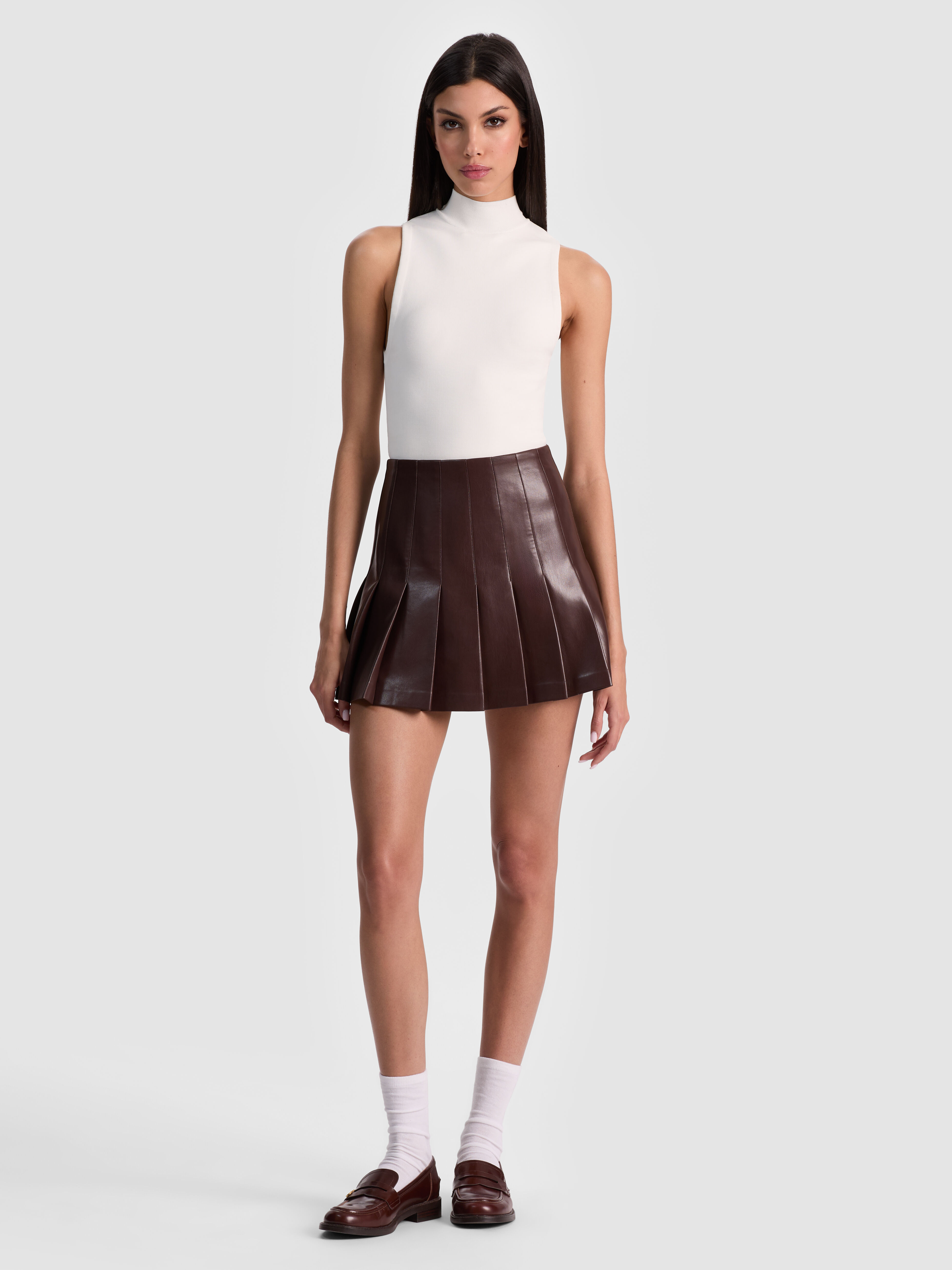 ALEXANDER VEGAN TROUSER in DARK CHOCOLATE | ALICE + OLIVIA