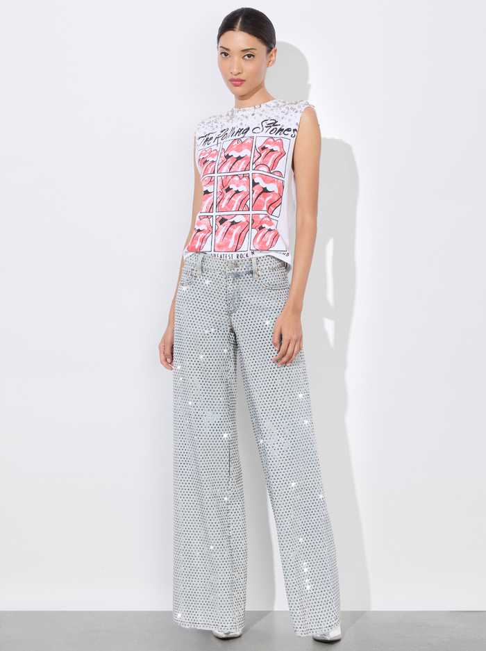 MICAH MUSCLE TANK - OFF WHITE MULTI image 5 - Alice And Olivia