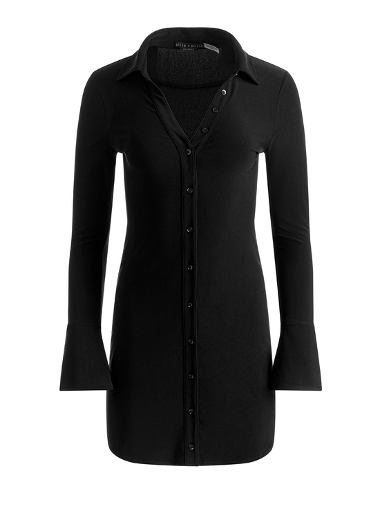 BLACK-FREYA BUTTON DOWN DRESS