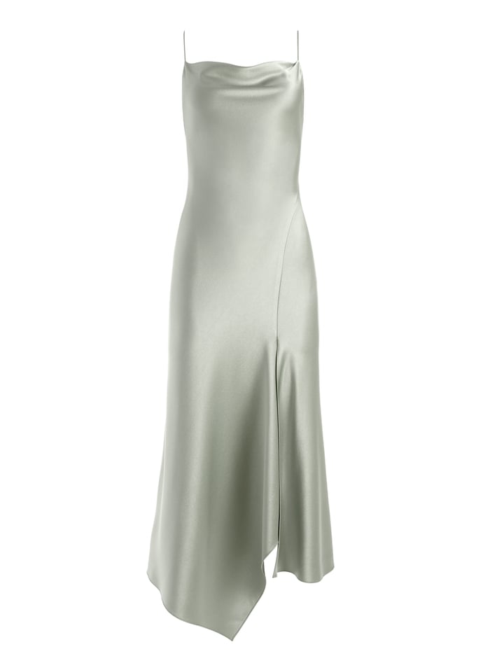 HARMONY DRAPEY SLIP MIDI DRESS - SAGE image 5 - Alice And Olivia