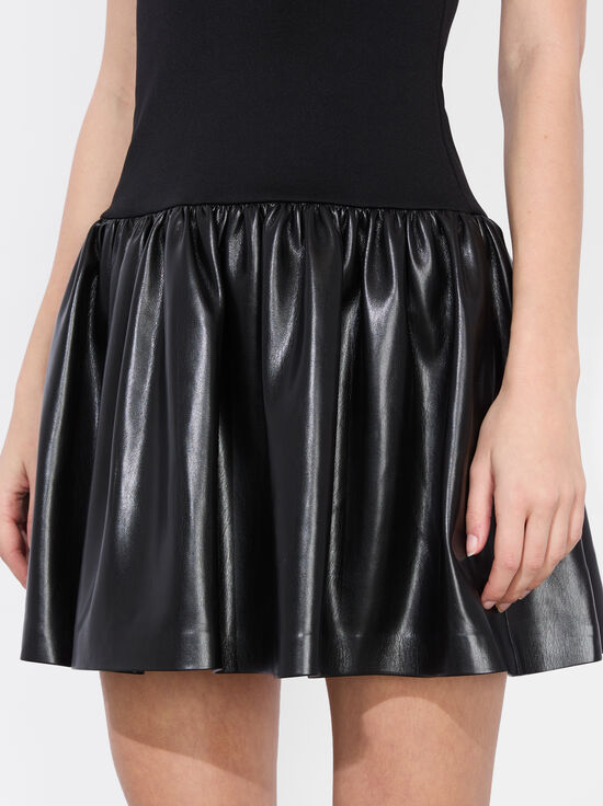BLACK-ELLA DROP WAIST MINI DRESS