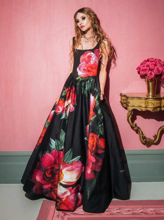 EMPRESS BLOOM BLACK-TARRIE MAXI DRESS