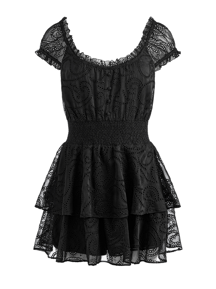 GRACIE RUFFLE ROMPER - BLACK image 5 - Alice And Olivia