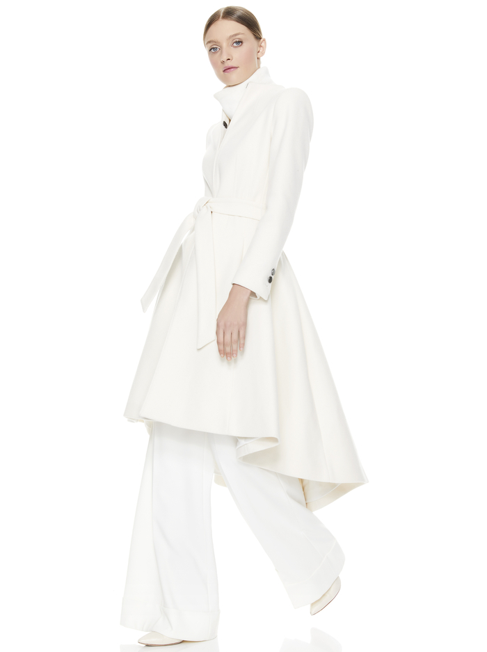 BAIN BELTED HIGH NECK COAT - WHITE image 5 - Alice And Olivia