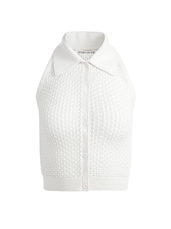 SOFT WHITE-MILES COLLARED TANK