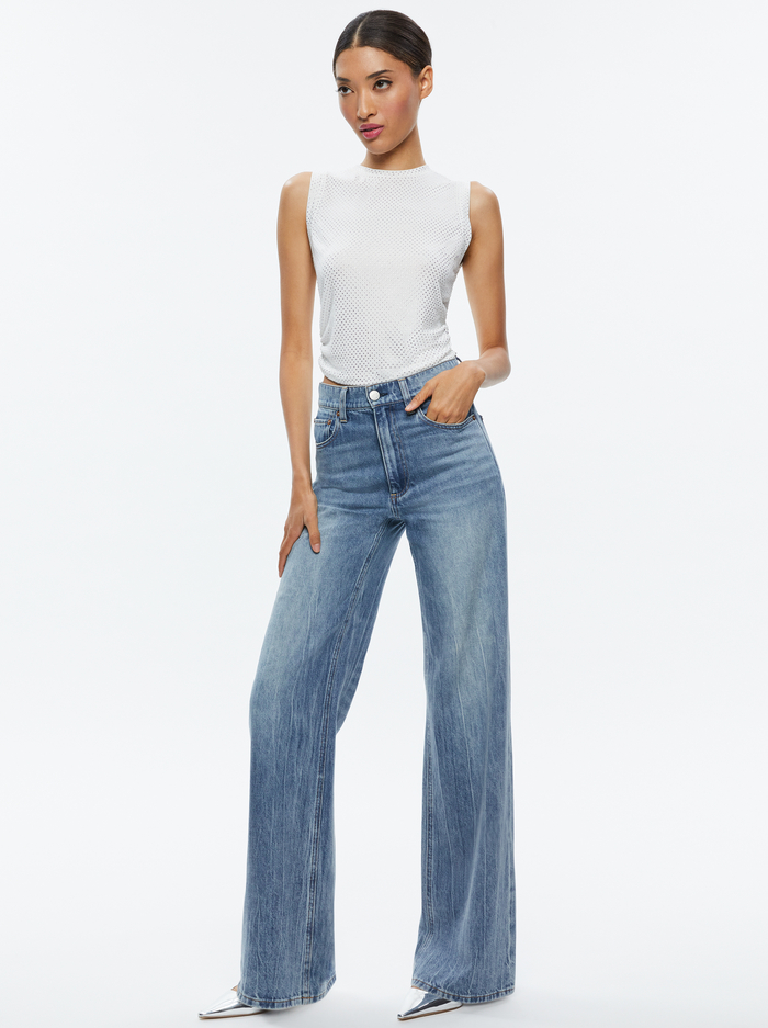 KAPPA EMBELLISHED CROPPED TANK - OFF WHITE/CLEAR image 4 - Alice And Olivia