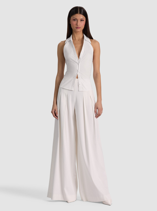 FREYA BUTTON DOWN HALTER TOP