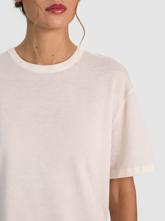 SOFT WHITE-AMELIE CASHMERE KNIT TEE