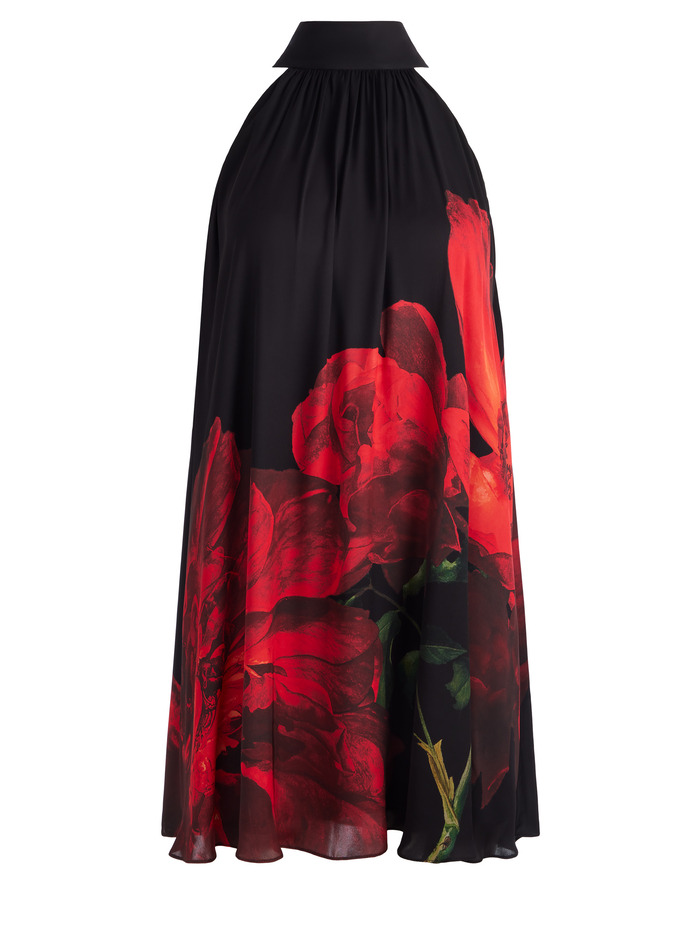 CORINE MINI DRESS - PEONY PETALS BRIGHT RUBY image 5 - Alice And Olivia