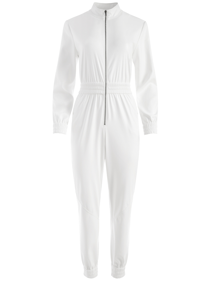 LEVI VEGAN LEATHER FRONT ZIP JUMPSUIT - OFF WHITE image 5 - Alice And Olivia