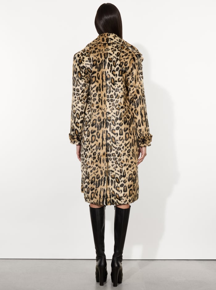 NICHOLAS FAUX FUR COAT - CAMEL/BLACK JAGUAR image 2 - Alice And Olivia