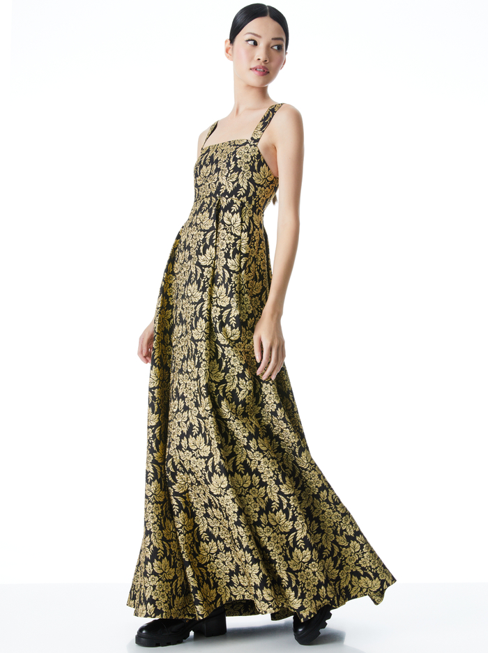 MARLA METALLIC BALL GOWN - BLACK/GOLD image 2 - Alice And Olivia