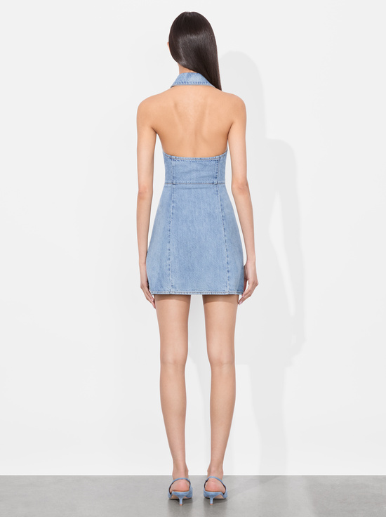 PEYTON VINTAGE BLUE-AXELLE DENIM MINI DRESS