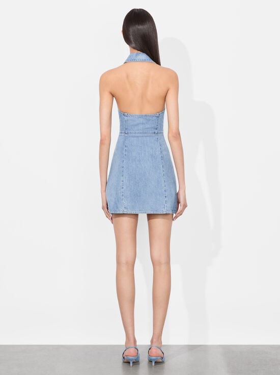 PEYTON VINTAGE BLUE-AXELLE DENIM MINI DRESS