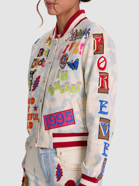 INDIGO BLEACHED TIE DYE-A+O X GRATEFUL DEAD KERI DENIM JACKET