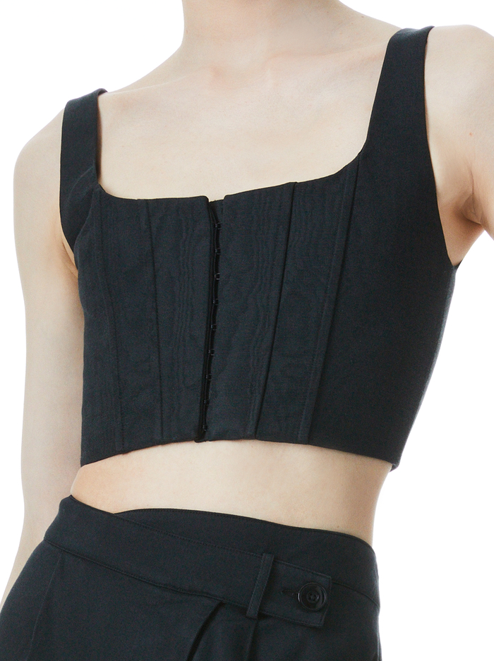 BRESLIN BONED CORSET TOP - BLACK image 3 - Alice And Olivia