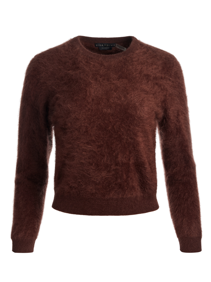 CAROLEE CASHMERE PULLOVER - DARK CHOCOLATE image 5 - Alice And Olivia