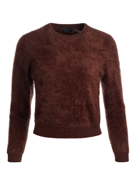 DARK CHOCOLATE-CAROLEE CASHMERE PULLOVER