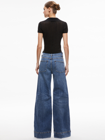 BLACK-MARTHA METALLIC POLO CROP TOP