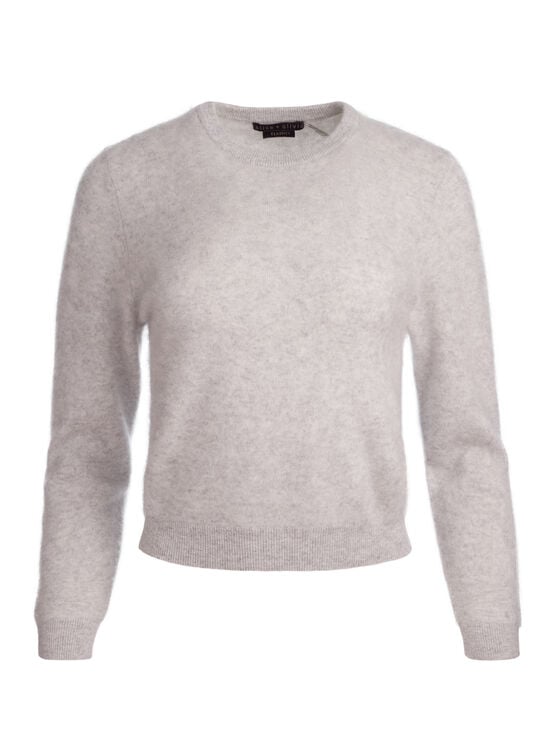 STORM GREY HEATHER-CAROLEE CASHMERE PULLOVER