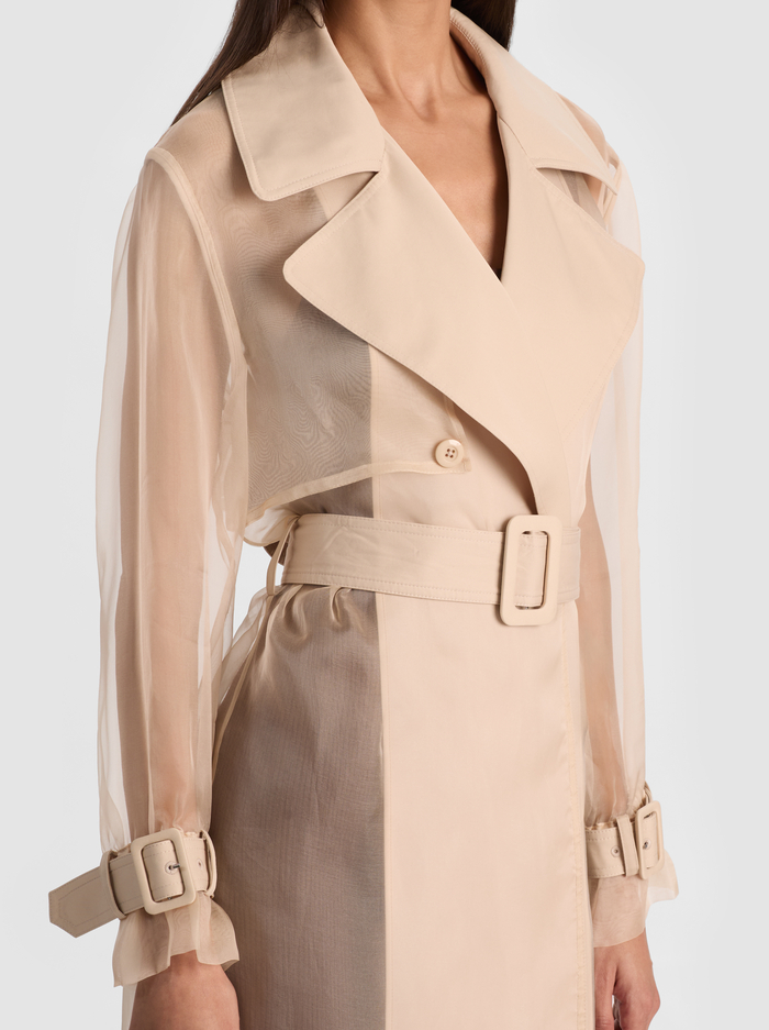 SILVIA SHEER MAXI TRENCH - LATTE image 3 - ALICE + OLIVIA