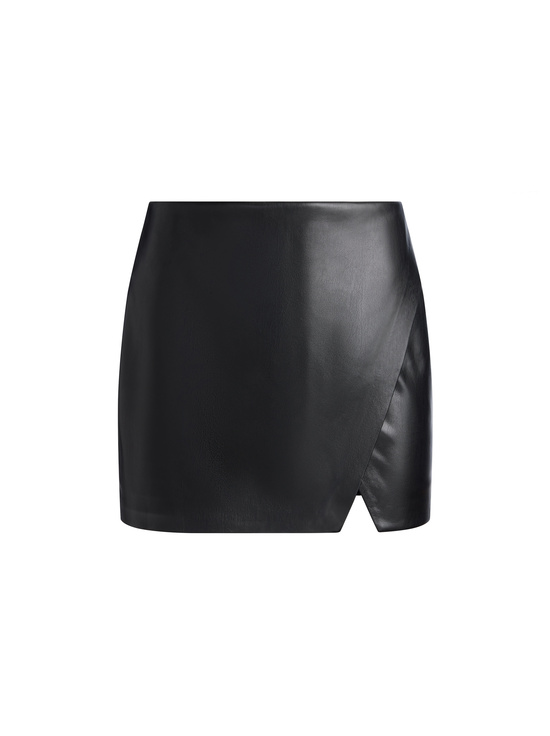 BLACK-SIOBHAN VEGAN MINI SKIRT
