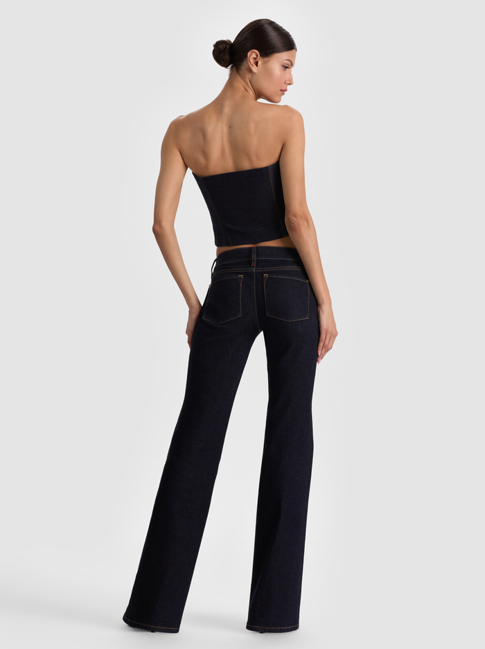 KELCEY STRAPLESS DENIM VEST - DARK RINSE image 2 - ALICE + OLIVIA