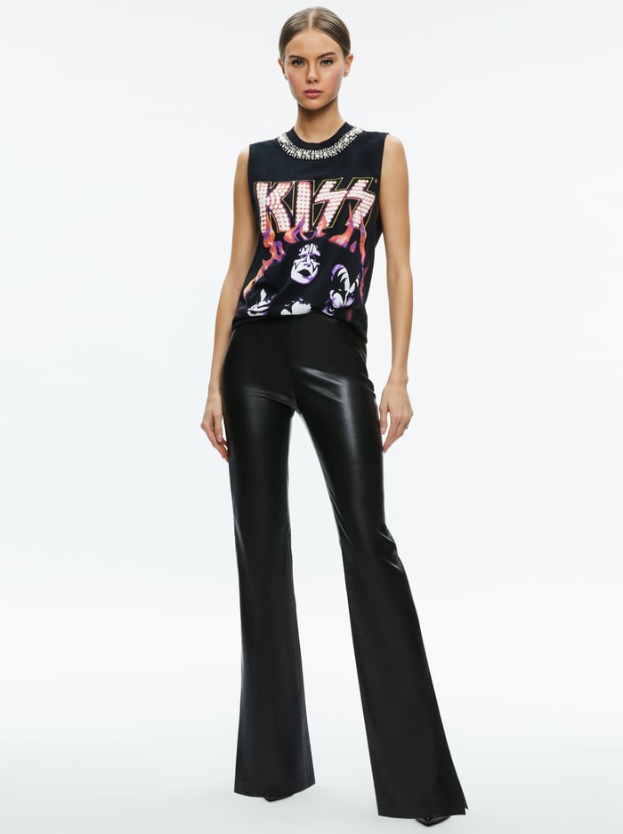 MILLER EMBELLISHED MUSCLE TANK - BLACK/MULTI image 2 - Alice And Olivia