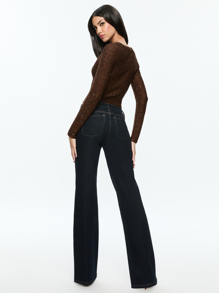 ENEIDA SEQUIN PULLOVER - ESPRESSO image 2 - Alice And Olivia