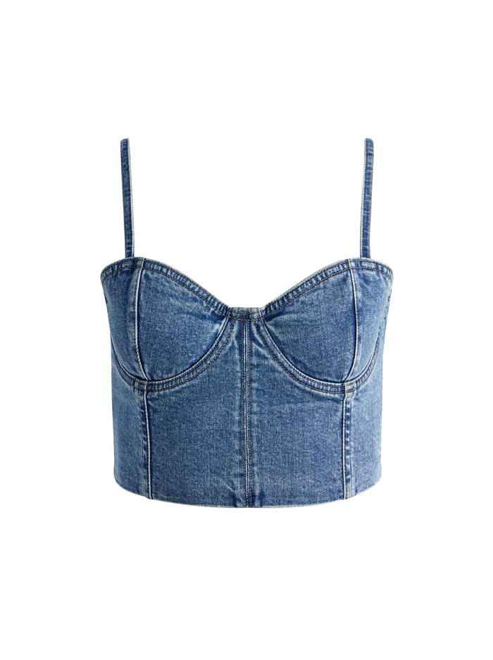 NATACHA SPAGHETTI STRAP BUSTIER - BROOKLYN BLUE image 5 - Alice And Olivia