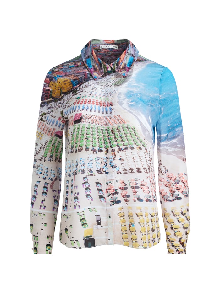 WILLA SILK BLOUSE - WHISPERING WAVES image 5 - Alice And Olivia