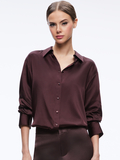 FINELY OVERSIZED BUTTON DOWN SHIRT - TOFFEE