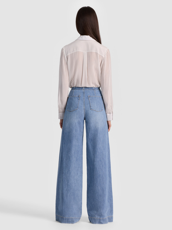 OFF WHITE/BLACK-WILLA SILK BODYSUIT