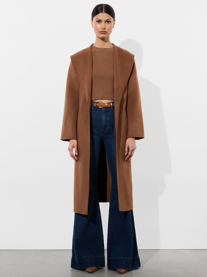 MARCELENE MIDI COAT - CAMEL - Alice And Olivia