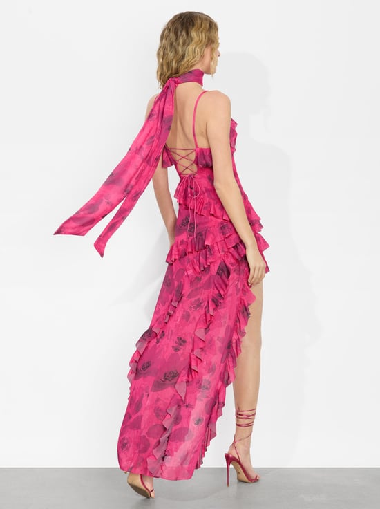 FLORAL FLING RASPBERRY-NELIA MAXI DRESS